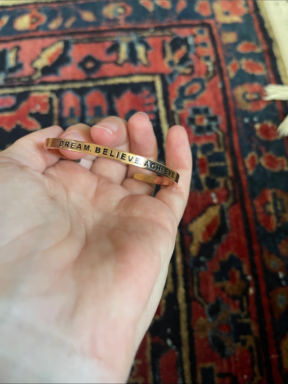 Dream. Believe. Achieve. Copper Cuff Bracelet